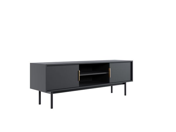 Lowboard 154 Fernsehkommode TV-Tisch TV-Kommode Sideboard Schwarz