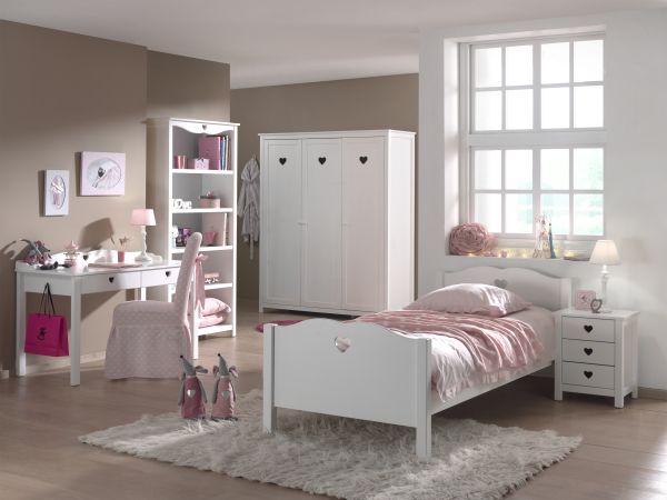 Vipack: Kinderzimmer "AMORI" - Bett, Schrank, Regal, Schreibtisch, Nachtkonsole