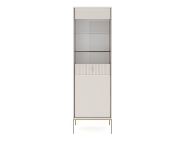 Vitrinenschrank Bücherschrank Regalschrank Glasschrank Wohnschrank Kaschmir Gold