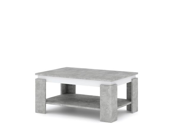 Couchtisch 90x60 Beistelltisch Wohnzimmertisch Sofatisch Ablagetisch Beton Weiß