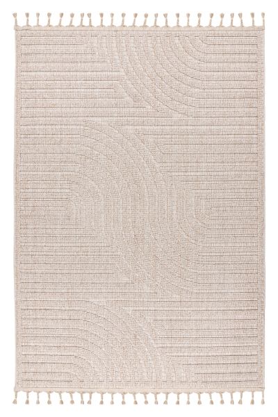Teppich Höhe 9 mm Kurzflorteppich rechteckig Beige Wohnzimmer 4 Größen