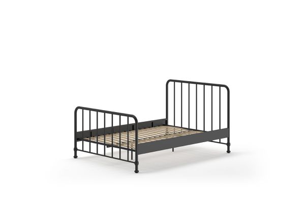 Metallbett 140x200 Bett Jugendbett Gästebett Kinderbett Lattenrost Schwarz