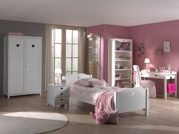 Vipack: Kinderzimmer "AMORI" - Bett, Schrank, Regal, Schreibtisch, Nachtkonsole
