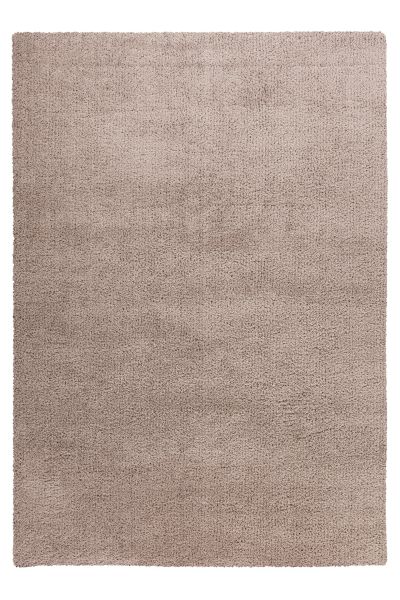 Teppich Höhe 30 mm Hochflorteppich rechteckig Beige Wohnzimmer 4 Größen