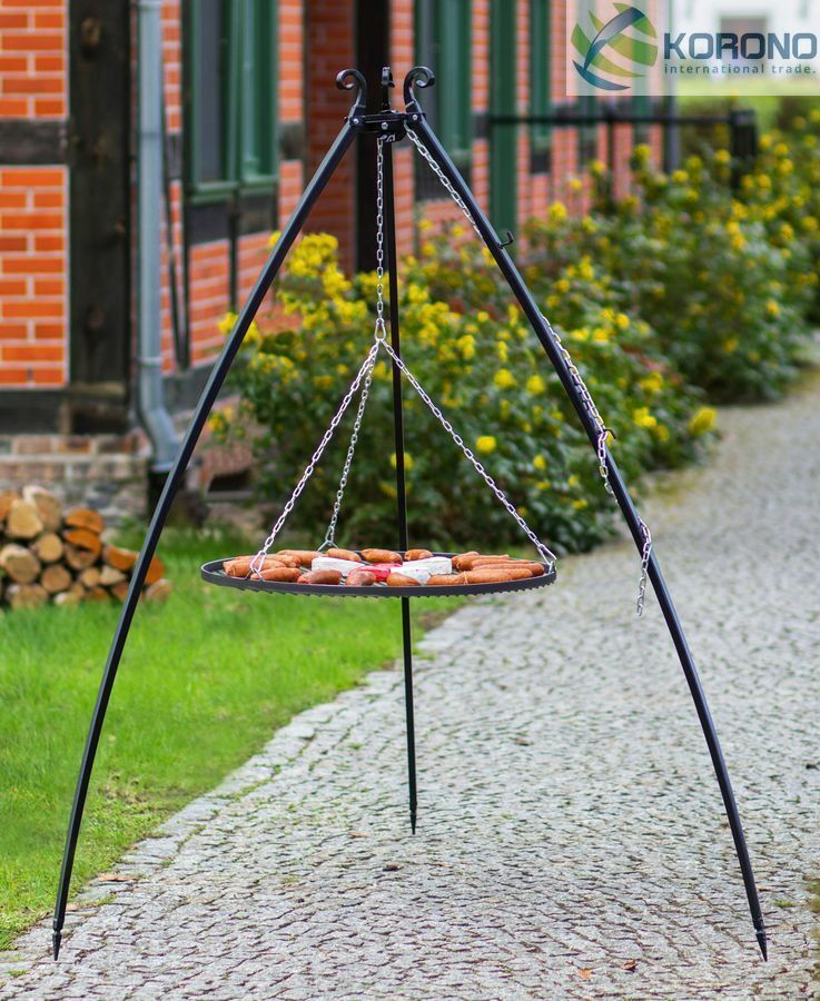 Dreibein Schwenkgrill Gartengrill Holzkohlegrill Rostgröße 60 cm - Stahl