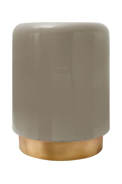Beistelltisch Couchtisch Nachttisch Metall gold design retro vintage rund taupe