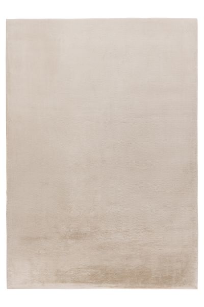 Teppich Höhe 21 mm weicher Kurzflorteppich rechteckig Creme Wohnzimmer 4 Größen