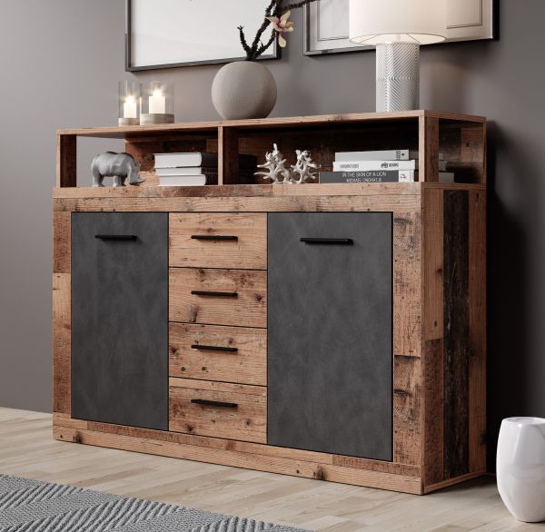 Sideboard Kommode 2T/4S Highboard Anrichte Wohnmöbel Schrank - Old Style/Matera