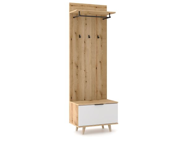 Garderobe Garderobenmöbel Flurgarderobe Dielenset Wohnmöbell Evoke Eiche / Weiß