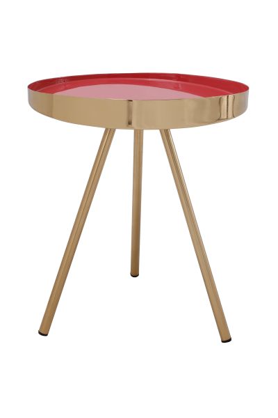 Beistelltisch Couchtisch Nachttisch Metall gold design retro rund Tabletttisch