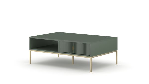 Couchtisch Beistelltisch Wohnzimmertisch Sofatisch Ablagetisch Rauchgrün Gold