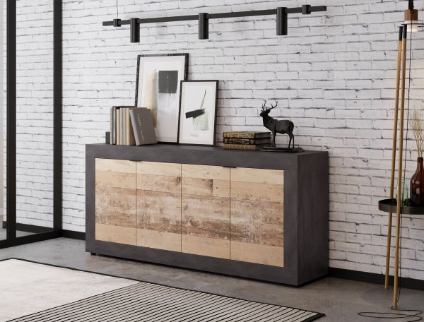 Sideboard Kommode 4T Highboard Anrichte Wohnmöbel Schrank - Matera/Old Style