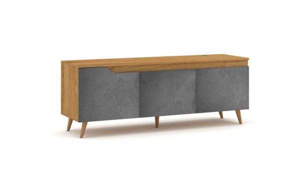 Lowboard Fernsehkommode Fernsehtisch TV-Kommode - Gold Craft Eiche / Graphit