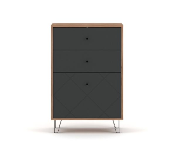 Dielenkommode 2S Garderobenkommode Flurschrank Sideboard Tobacco Eiche / Graphit