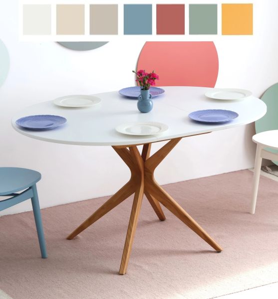 Esszimmertisch ausziehbar JUBI Ø 100 MDF Esstisch Küchentisch Esszimmer