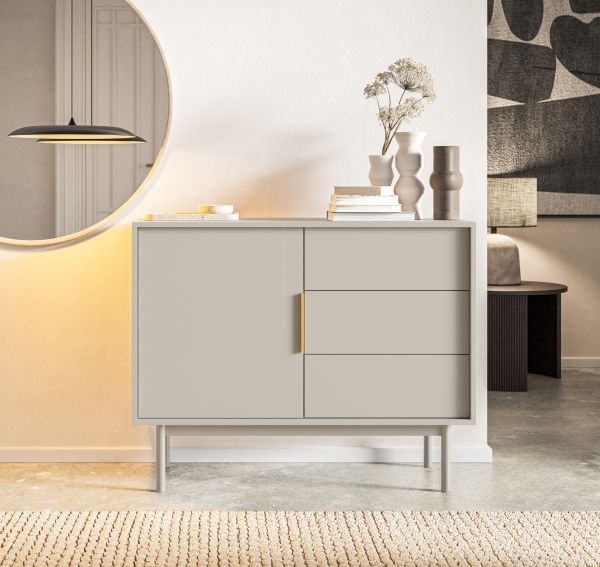 Sideboard Kommode 1T/3S Dielenkommode Anrichte Wohnmöbel Schrank Kaschmir