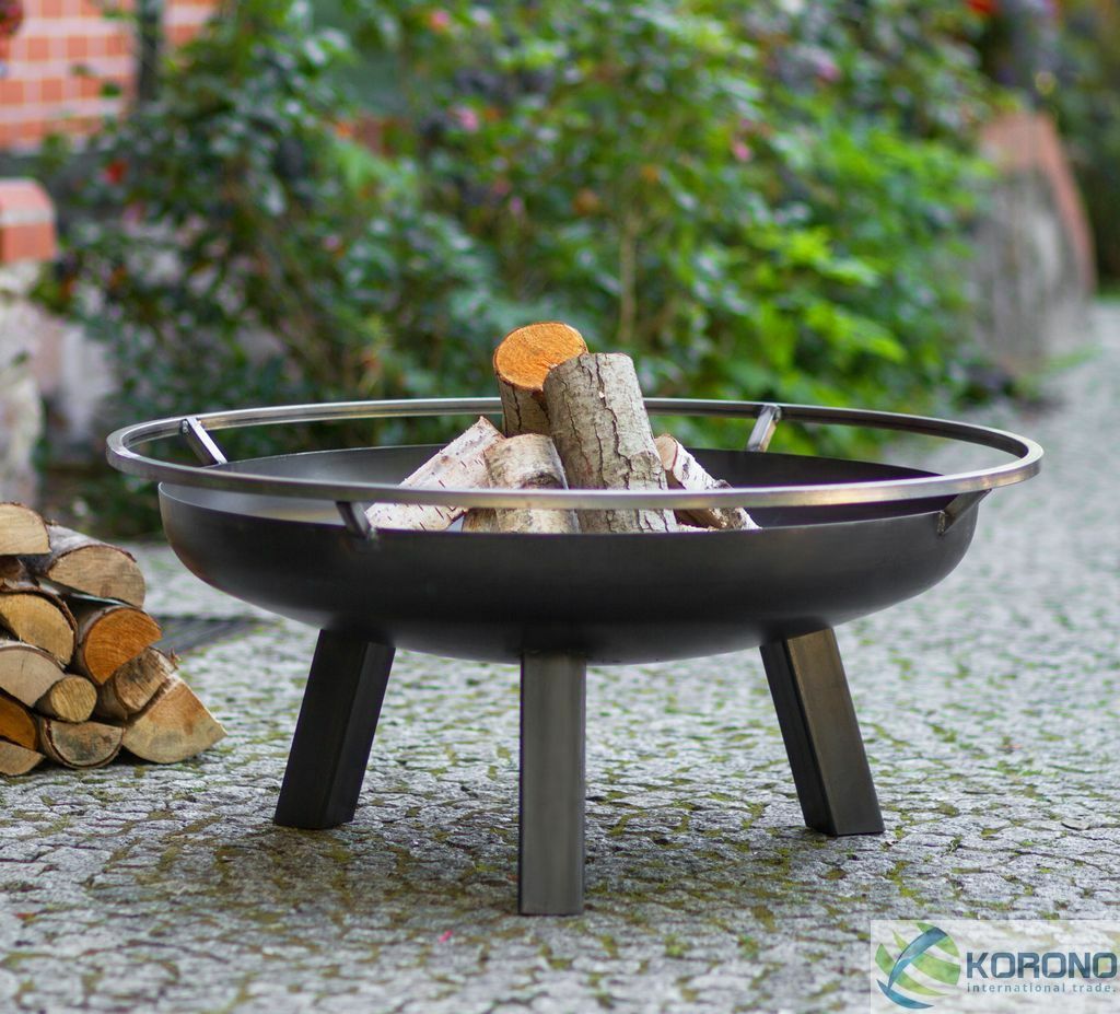 Feuerschale 60cm Mit Grillrost - 42cm Höhe, Made In Poland Für Gemütliche Gartenabende