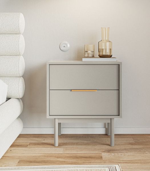 Nachtkonsole 2S Nachttisch Nachtkommode Beistelltisch Nako Nachtschrank Kaschmir