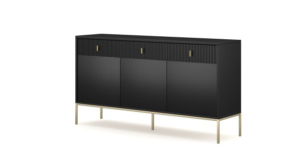 Sideboard Kommode 3T/3S Highboard Anrichte Wohnmöbel Schrank Schwarz Gold