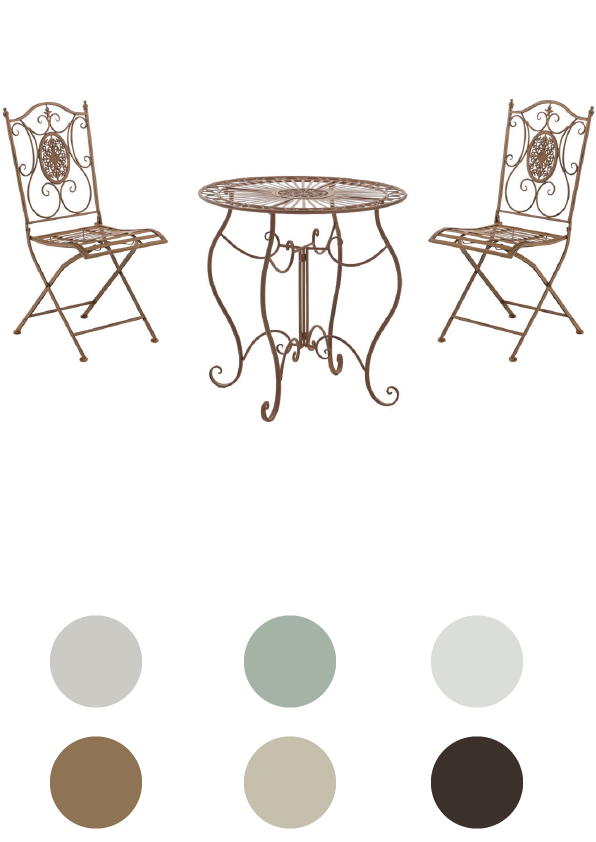 Sitzgruppe-Gartenmöbel Terrasse Lounge Balkon Nostalgie- versch. Farben