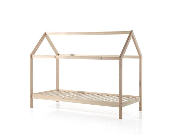 Vipack: Hausbett 90 x 200 - Spielbett Kinderbett Jugendbett Kiefer massiv Natur