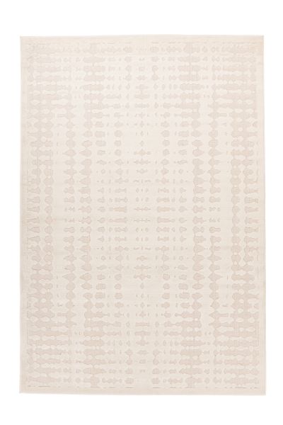Teppich flach Wohnzimmer modern boho weich Ornament Muster Kurzflor Weiß