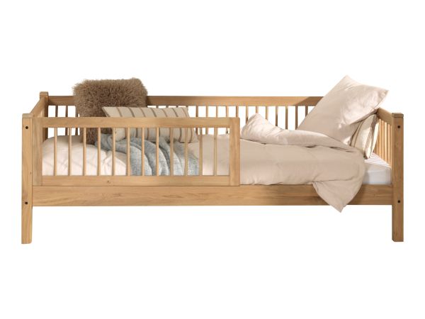 Kojenbett 90x200 Lattenrost Rausfallschutz Kinder- Jugendbett Eiche massiv geölt