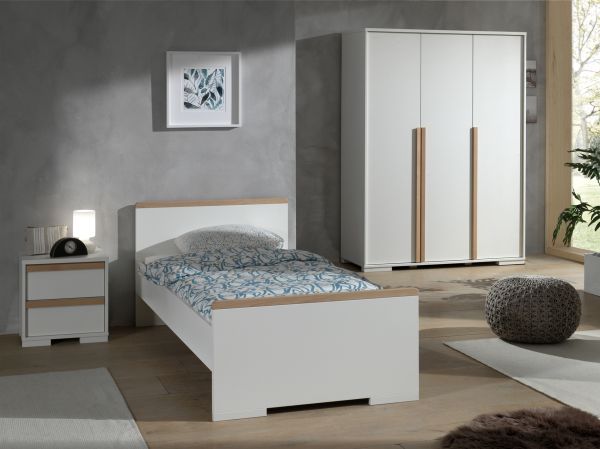 Vipack: Artikelset "LONDON" 3-Teilig- Kinderzimmerset Jugendzimmer - Weiß/ Buche