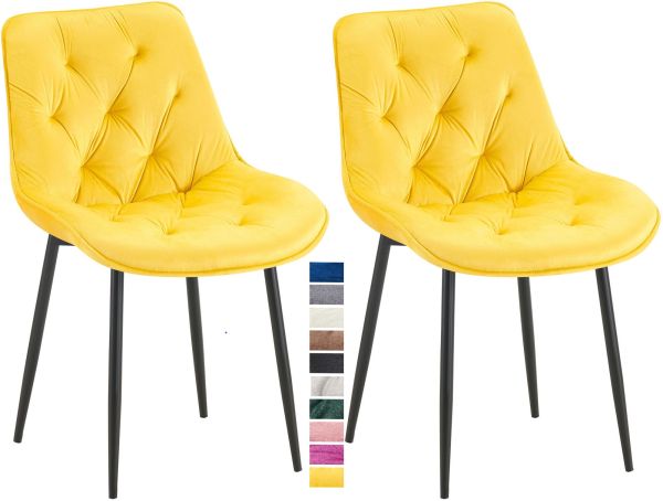 2 Stühle Set Esszimmerstuhl Samt Wohnzimmerstuhl Besucherstuhl Küchenstuhl