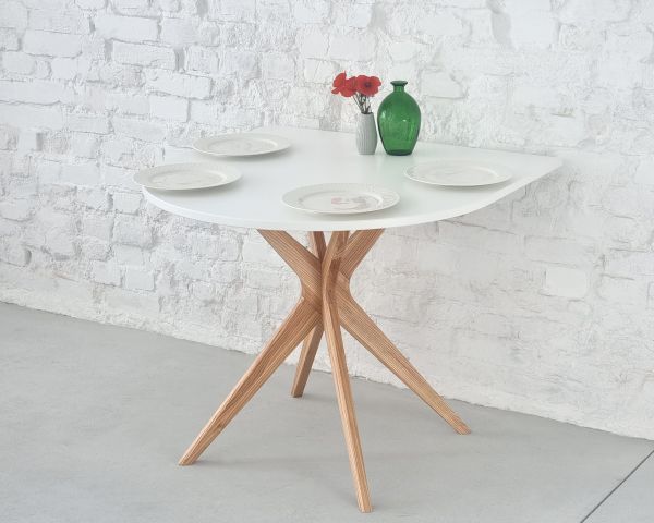 Halb ovaler Esszimmertisch JUBI 90x90 cm Esstisch Küchentisch Wohnzimmertisch
