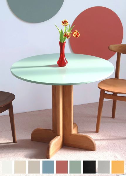 Runder kleiner Esstisch DEGA Ø 70 cm oder 80 cm in vielen Tisch- und Beinfarben