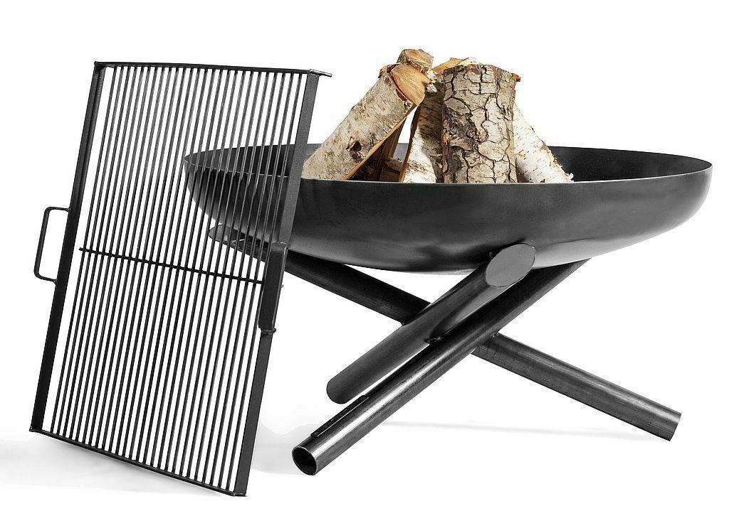 Feuerschale und Grillrost aus Stahl - Feuerkorb Grillfeuer Feuerstelle - Ø 60 cm