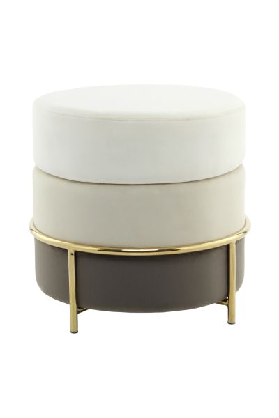 Hocker Pouf Samt design gold modern Sitzhocker Polsterhocker rund Schminkhocker