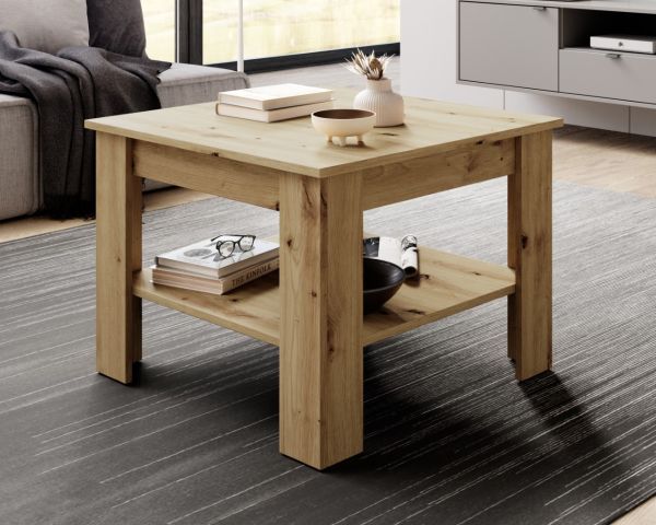 Couchtisch 67x67 Beistelltisch Wohnzimmertisch Sofa-Ablagetisch Artisan Eiche