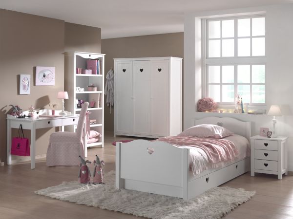 Vipack: Kinderzimmer "AMORI" - Bett, Schrank, Regal, Schreibtisch, Nachtkonsole