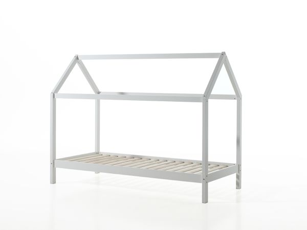 Vipack: Hausbett 90 x 200 - Spielbett Kinderbett Jugendbett - Kiefer massiv Weiß