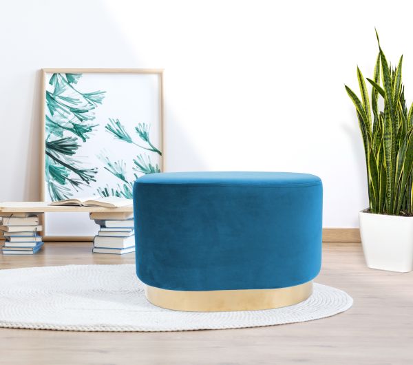 Hocker Bank Pouf Samt design gold modern Sitzhocker Polsterhocker Schminkhocker