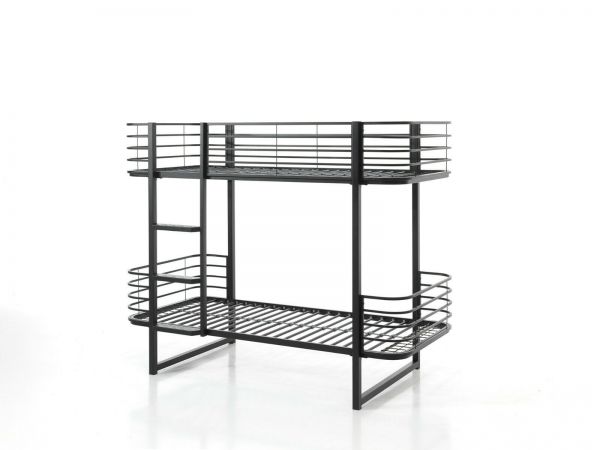 Vipack Etagenbett Oscar aus Metall Hochbett Stockbett Jugendbett Schwarz