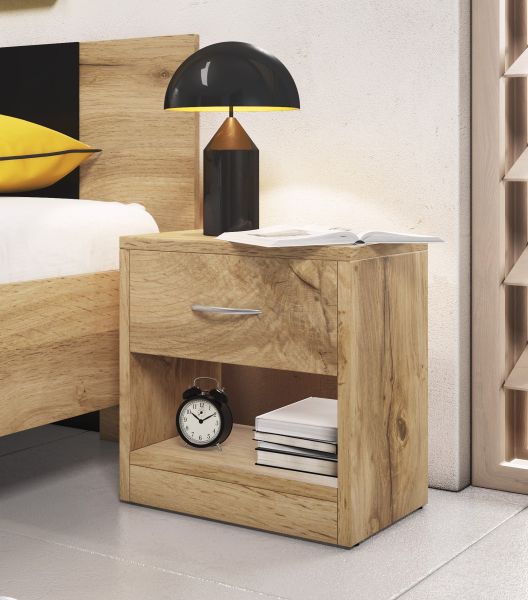 Nachtkonsole 1S Nachttisch Nachtkommode Beistelltisch Nachtschrank Wotan Eiche