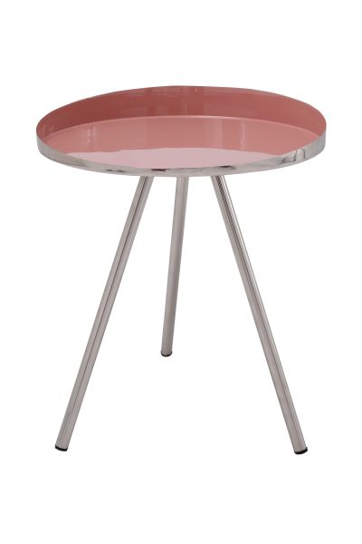 Beistelltisch Couchtisch Nachttisch Metall silber design retro rund Tabletttisch