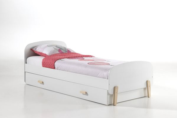 Vipack: Einzelbett "KIDDY" 90 x 200 incl. Bettschublade - Kinderzimmer - Weiß