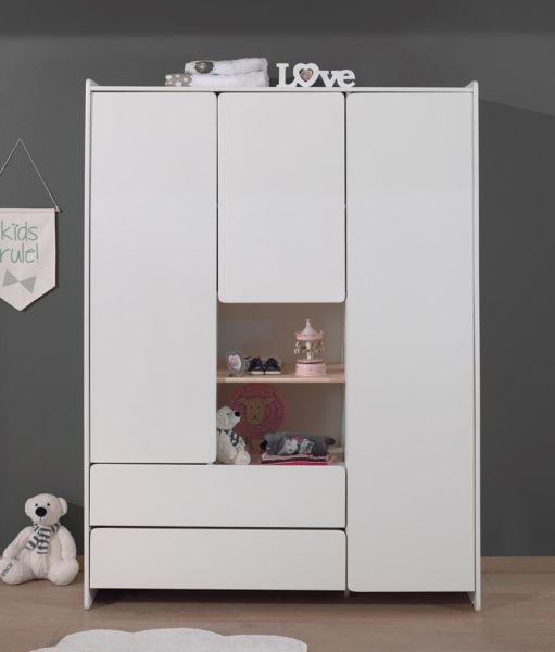 Vipack: Kleiderschrank 3-türig "KIDDY" Jugendschrank Kinderschrank - Weiß