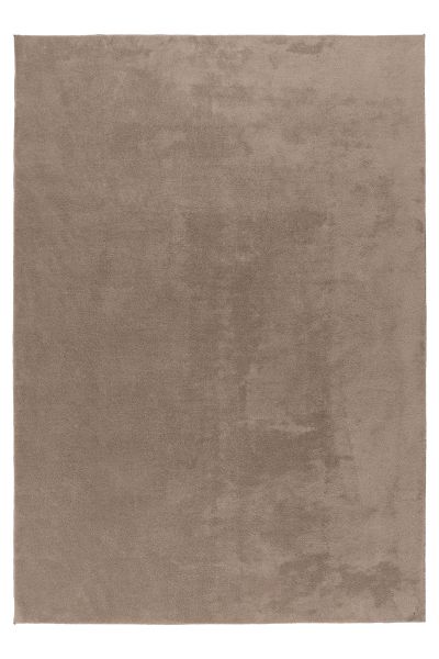 Teppich Höhe 14 mm Kurzflorteppich rechteckig Taupe Wohnzimmer 5 Größen