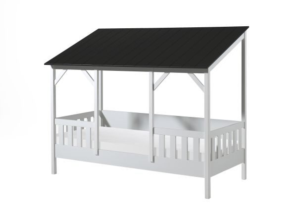 Set Hausbett+Lattenrost+Matratze Kinderbett 90x200 Kindermöbel Spielbett Weiss