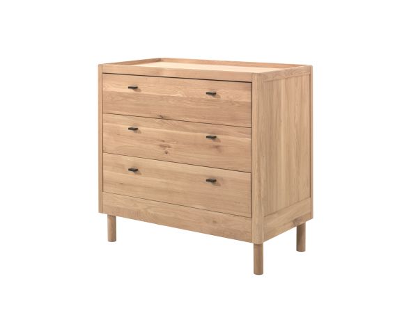 Kommode Wickelkommode 3 Schubladen Sideboard Eiche Massivholz natur geölt