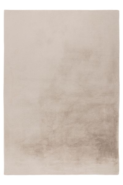 Teppich Höhe 23 mm Hochflorteppich rechteckig Helltaupe Wohnzimmer 4 Größen