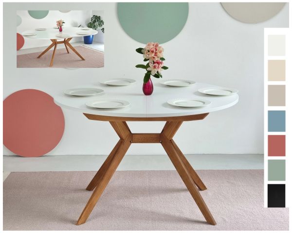 Runder Esszimmertisch BIJU ausziehbar 110-160cm / 120-170cm verschiedene Farben