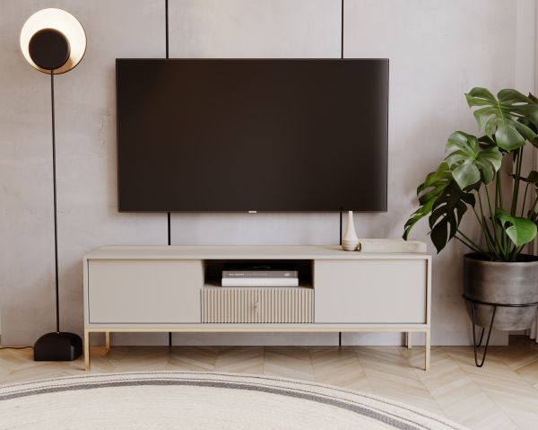 Lowboard 154 Fernsehkommode TV-Tisch TV-Kommode Sideboard Kaschmir Gold