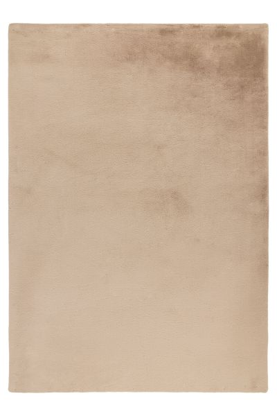 Teppich Höhe 23 mm Hochflorteppich rechteckig Beige Wohnzimmer 4 Größen