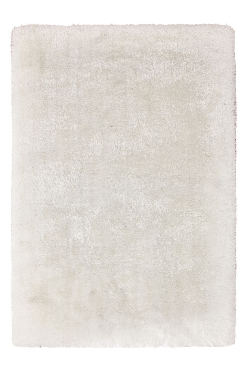 Teppich Wohnzimmer Hochflor weich Weiß modern Langflor Uni Schlafzimmer Läufer